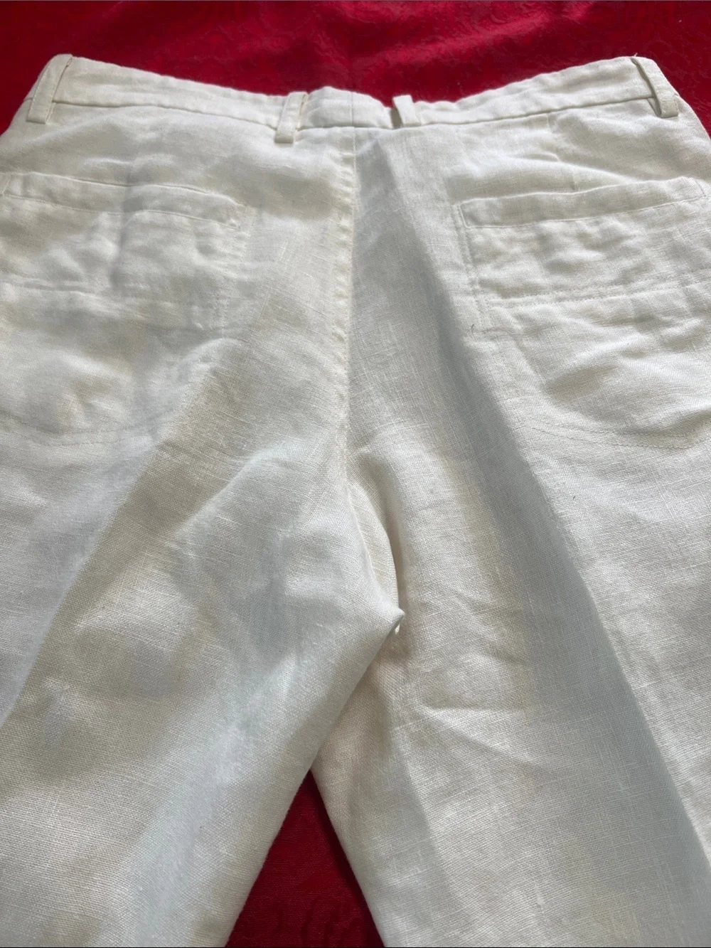 Island Importer Men’s 30 White Beige 100% Linen Pants Straight Leg